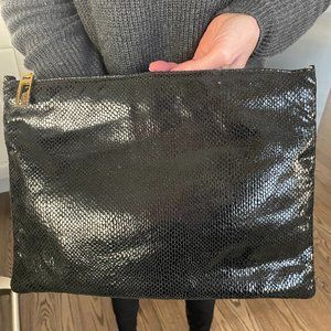 Faux Snake Clutch Purse